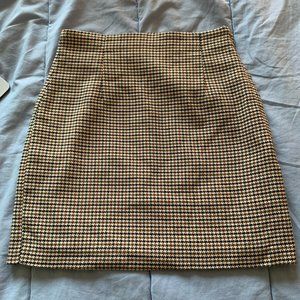 Brown Print Mini Skirt